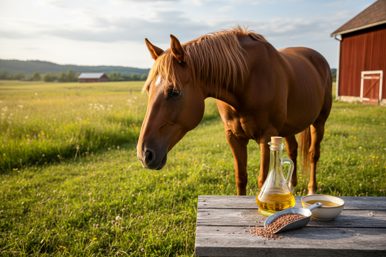 Linfröolja til hest: Fordele, anvendelse og dosering